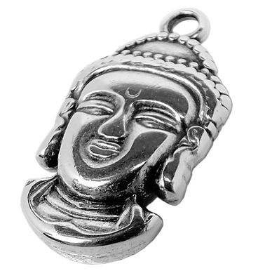 Minott Schmuck Anhänger | Buddha Messing, versilbert - Used Look 30658