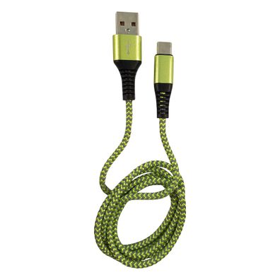 LC-Power LC-C-USB-TYPE-C-1M-7 USB A zu USB Typ-C Kabel, grün/ grau, 1m