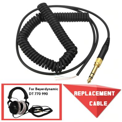 Ersatz Audio Kopfhörer Spiral Kabel für Beyerdynamic DT 770 770Pro 990 990Pro