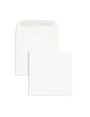 100 Briefumschläge Weiß 110x110 mit Haftklebung