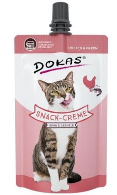DOKAS ¦ Snack-Creme - Huhn & Garnele - 4 x 90g ¦ Snack für Katzen