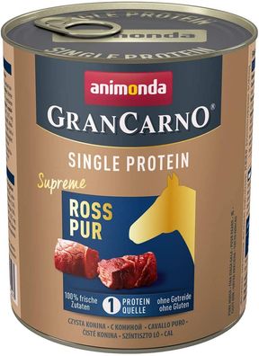 animonda - GranCarno ¦ Adult Single Protein -Ross pur - 6 x 800 g ¦ nasses Hundefu...