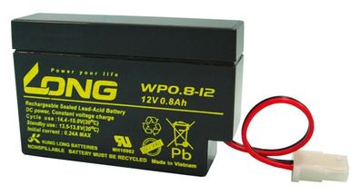 Long - WP0.8-12M - 12 Volt 800mAh Pb - AMP-Stecker