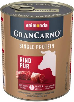 animonda - GranCarno ¦ Adult Single Protein - Rind pur - 6 x 800 g ¦ nasses Hundef...