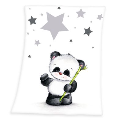Baby Best Panda und Sterne Microfaser Flauschdecke 75 x 100 cm