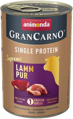 animonda - GranCarno¦ Adult Single Protein - Lamm pur - 6 x 400 g ¦nasses Hundefu...