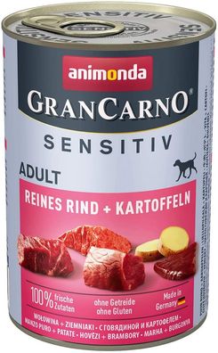 animonda - GranCarno ¦ Adult Sensitiv - Reines Rind + Kartoffeln - 6 x 400 g ¦ ...