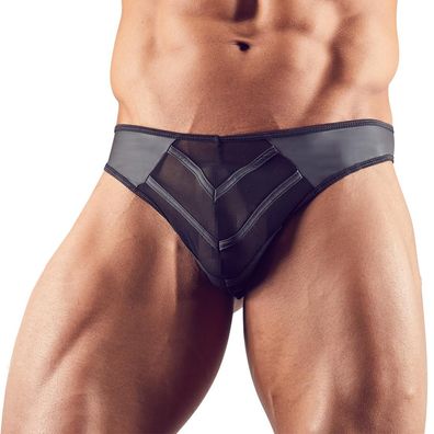 Sexy Herren String M-XL mit Netz + Mattlook Slip schwarz Tanga Unterhose "Onno"