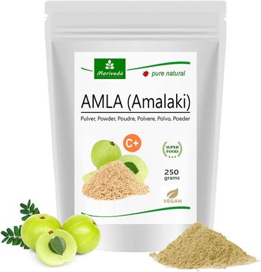 MoriVeda®Amla Pulver 250g, Naturprodukt mit Vitamin-C, Chrom, Mineralstoffen (1x250g)