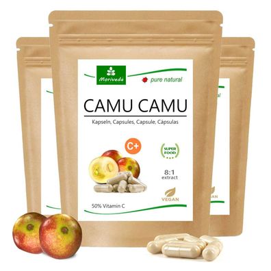 MoriVeda® Camu Camu Kapseln, Vitamin-Bombe, hochdosiert, Extrakt, 360 Stk.