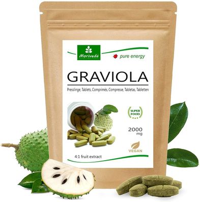 MoriVeda® Graviola Tabletten 2000mg Extrakt 4:1, Sauersack (1x120 Tabs)