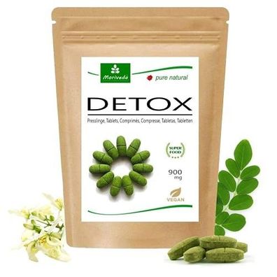 MoriVeda® Moringa Detox - 4 Superfoods zum Entgiften 120 Stk.