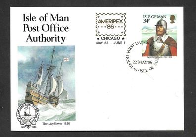 Ganzsache-GB Isle of Man-Briefmarkenausstellung Ameripex ´86-P 6-
