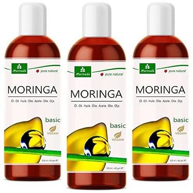 MoriVeda® Moringa Basic Öl kaltgepresst, 300 ml, aus Oleifera Samen & Schoten