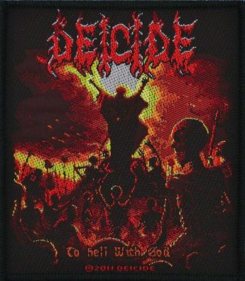 Deicide To Hell With God gewebter Aufnäher woven Patch 100% offizielles Merch