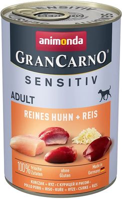 animonda - GranCarno ¦ Adult Sensitiv - Reines Huhn + Reis - 6 x 400 g ¦ nasses ...