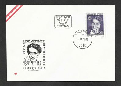FDC Österreich 100. Geburtstag von Lise Meitner 7.11.1978