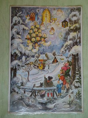 alter Xl Adventskalender Horn Verlag Engel bringen Weihnachten ca 43 x 30 cm