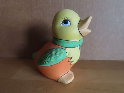 Figur Ente bunt mit Schleife Keramik ca. 11 cm hoch