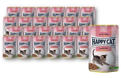 Happy Cat ¦ Kitten - Land Geflügel - 24 x 85g ¦ nasses Futter für Kätzchen im ...