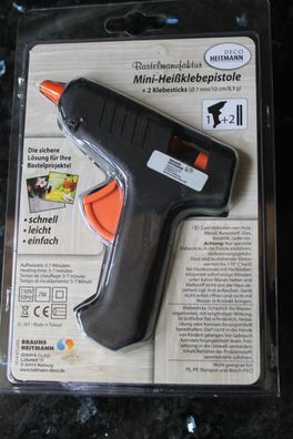 Mini-Heißklebepistole + 2 Klebesticks, transparent; 230 V, 7 W