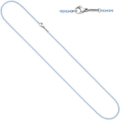 Rundankerkette Edelstahl blau lackiert 50 cm Kette Halskette Karabiner