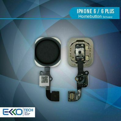 HomeButton für iPhone 6 / 6 Plus 6+ Schwarz Flex Kabel Knopf ID Sensor Taste