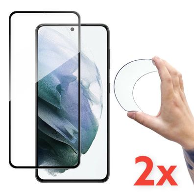 2x Komplett Schutzglas Panzerfolie für Samsung Galaxy S21 Nano Glass Flexible 5D