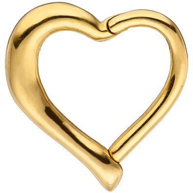 Segmentring Herz Edelstahl gold farben beschichtet Scharnier Ringstärke 1,2 mm