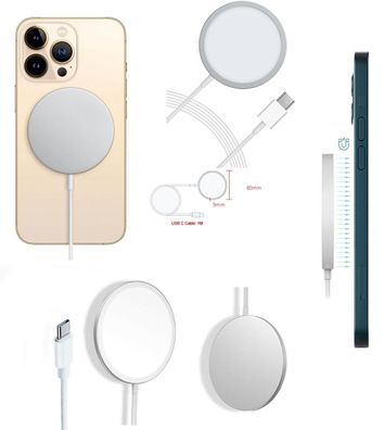 MagSafe Charger für iPhone 12 Pro/ Max/ Mini 15W magnetisches Schnellladegerät Pad