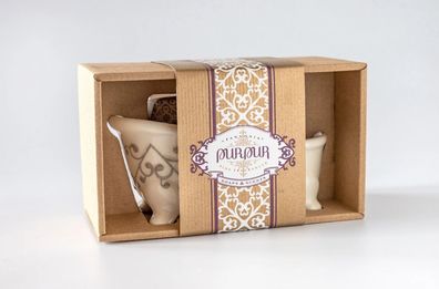 Geschenk-Set Handgemachte Seifenschale Seife von PurPur Pannonia Cognac&Cigar