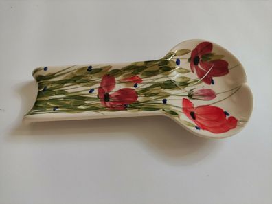 Keramik Kochlöffelablage Löffelhalter von Vanilia Keramia Handbemalt Handgemacht Mak