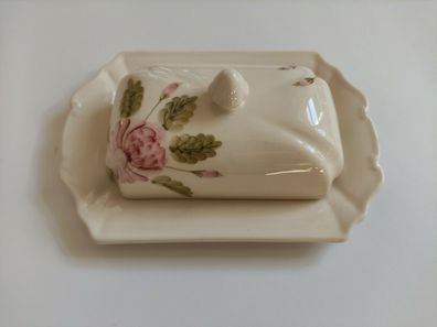 Butterdose Keramik von Vanilia Keramia Handbemalt Handgemacht Rose Csipke