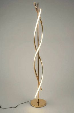 610355 LED-Lampe Spirale auf Fuß 24x154cm aus glänzendem, Goldenem Metall
