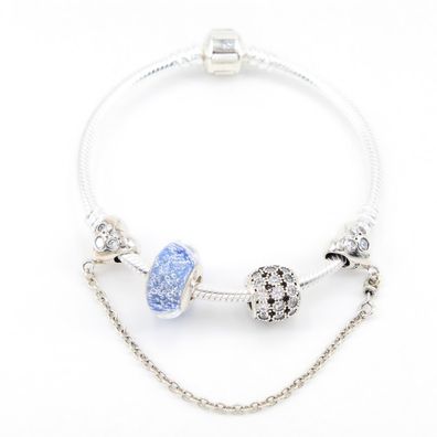 Armband mit Charms "Sterne in der Nacht", 925er Silber, 16-21cm, passt zu Pandora