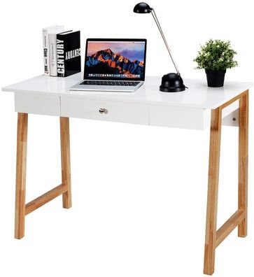 Schreibtisch mit Schublade Computertisch Kautschuk Tischbeine 106x50x75,5cm Bürotisch