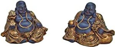 1 Stück Deko Buddha sitzend braun/ gold 8cm Modell sortiert