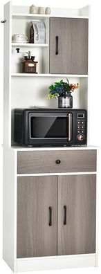 180cm Küchenschrank mit Schublade, verstellbare Einlegeböden & Kabelloch 60x40x180cm