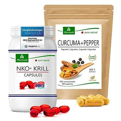 MoriVeda® "Herz und Kreislauf" Produktpaket | NKO® Krillöl, Curcuma + Pepper