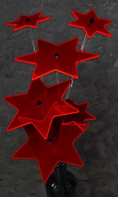 d a s Geschenk: Sonnenfänger 3 x 15 cm + 3 x 8 cm rote Sterne gebunden
