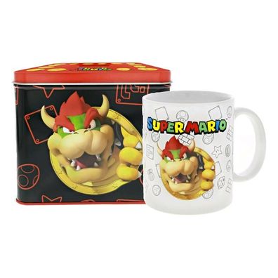 Nintendo Super Mario Bowser Tasse Cup Becher Keramik mit Spardose Münzbox 554677