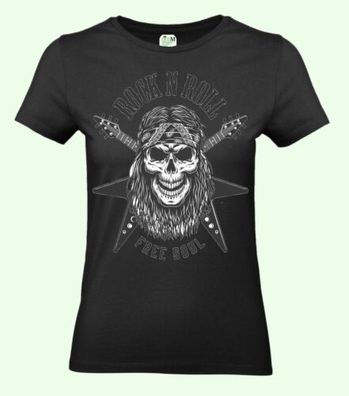 Rock ’n’ Roll Free Soul Totenkopf - Umweltfreundliches Bio Damen T-Shirt