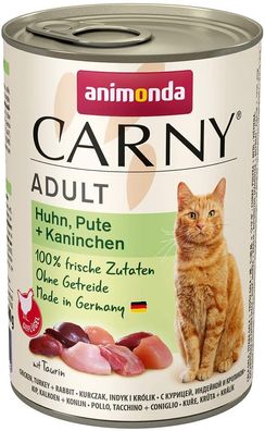 animonda ¦ CARNY Adult - Huhn, Pute + Kaninchen - 6 x 400 g ¦ nasses Katzenfutter...