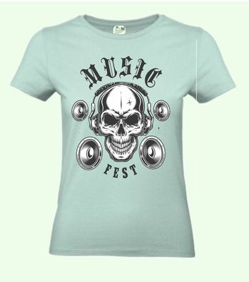 Music Fest Totenkopf - Umweltfreundliches Bio Damen T-Shirt