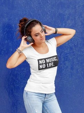 No Music, No Life - Cooles Damen Bio Baumwolle T-Shirt