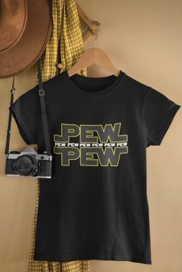 Pew Pew im Star Wars Style - Witziges Damen Bio Baumwolle T-Shirt