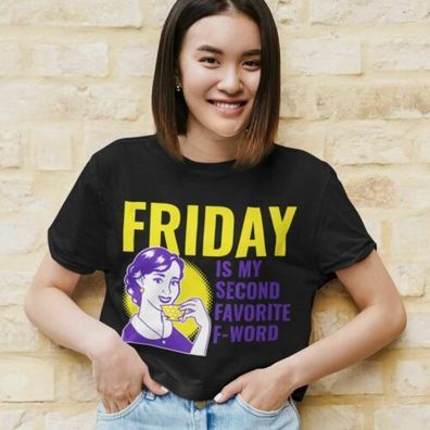 FRIDAY IS MY SECOND Favorite F WORD - Katzen T-Shirt Damen Bio Baumwolle