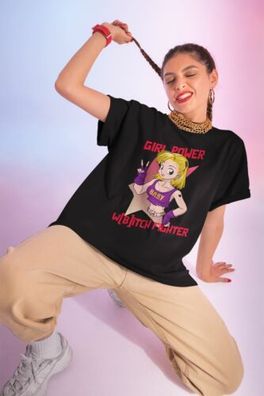 Girl Power W(B)itch Fighter - Anime Damen T-Shirt Bio Baumwolle
