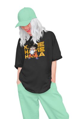 Son Goku als Kind Kame Hame Ha Shirt Anime Manga Oversize Bio Damen T-Shirt
