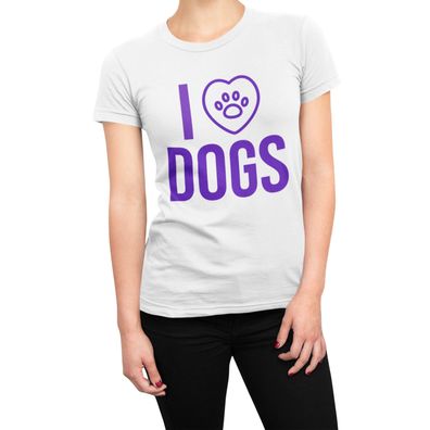 I Love Dog Hunde Abdruck Schönes Hundeliebhaber Undebesitze Bio Damen T-Shirt